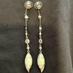 Antique silver and white pearl Kendra Scott earrings